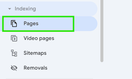 Click on the Pages on the left side menu to open the errors page